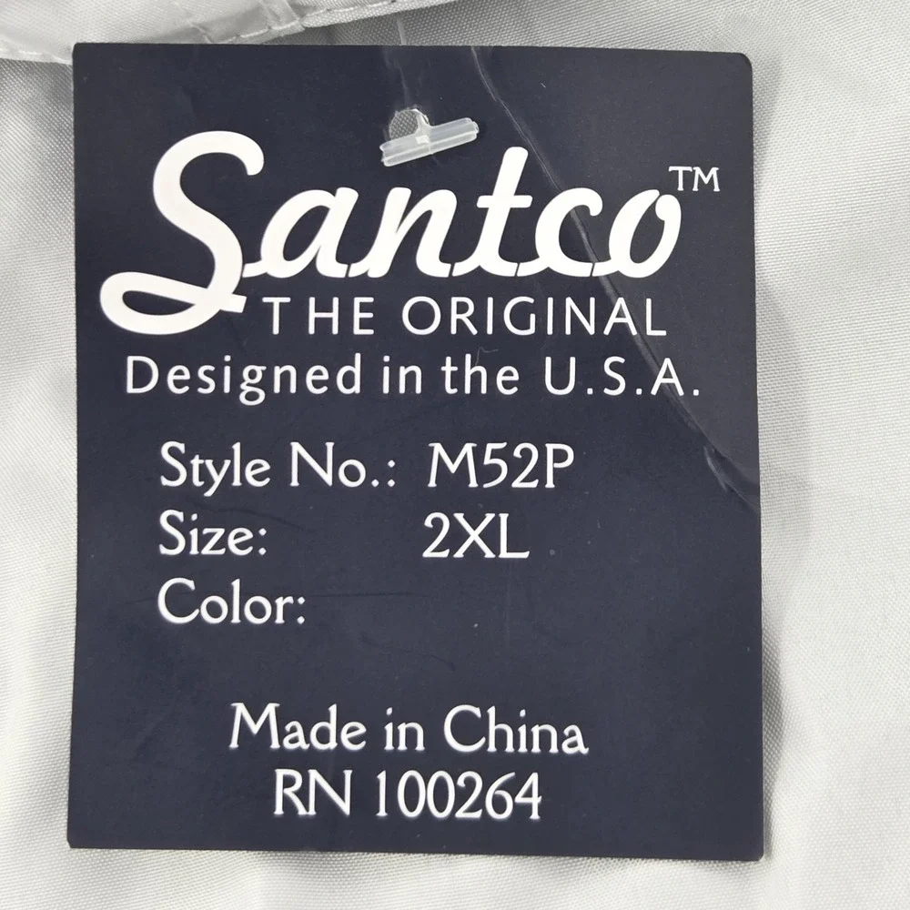 NEW Santco Alaska Jacket Mens 2XL White Hooded Windbreaker Water Resistant NWT‎